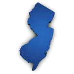 a blue map of the state